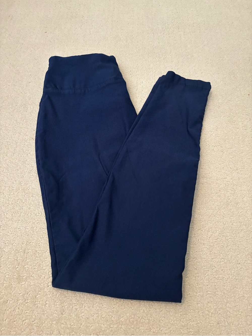 Worthington Pull On Skinny Business Bottons Casual Pants Navy Tummy Control